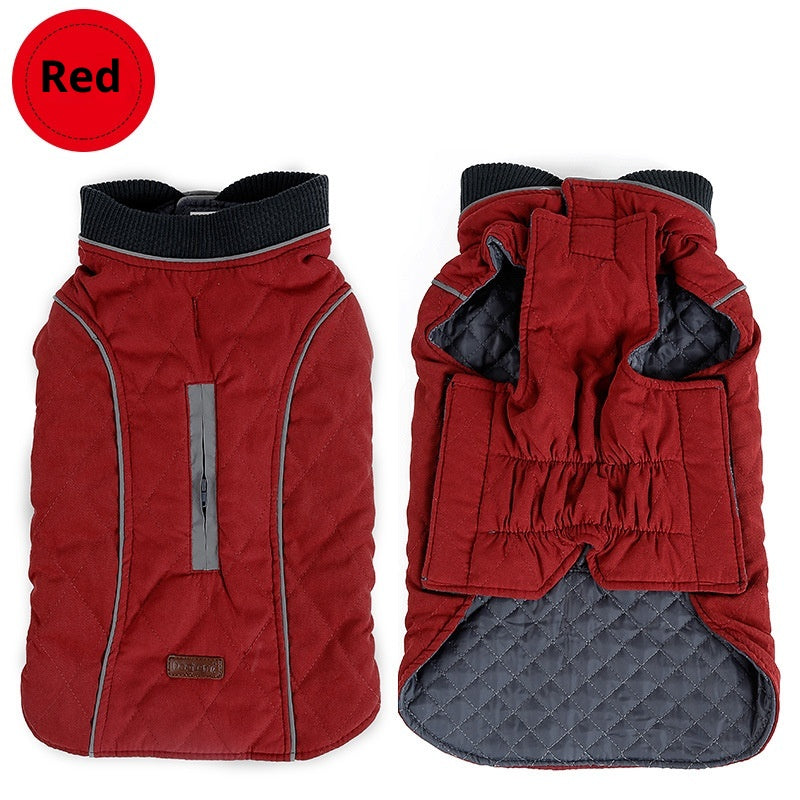 stylish warm dog winter coat red - buy tested dog accessories from happypawsco